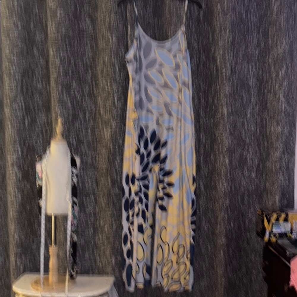 Elegant Blue and Yellow Floral Jumpsuit